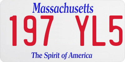 MA license plate 197YL5