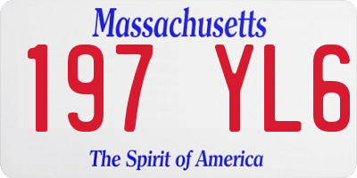 MA license plate 197YL6
