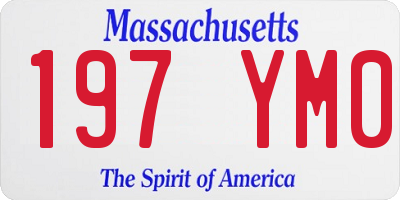 MA license plate 197YM0