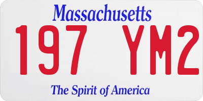 MA license plate 197YM2