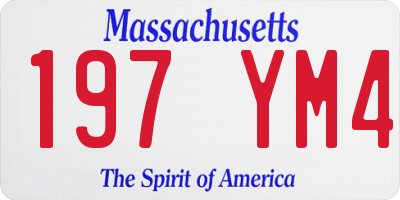 MA license plate 197YM4