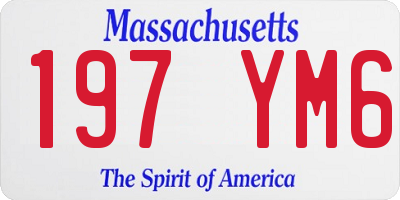 MA license plate 197YM6