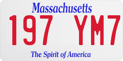 MA license plate 197YM7
