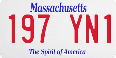 MA license plate 197YN1