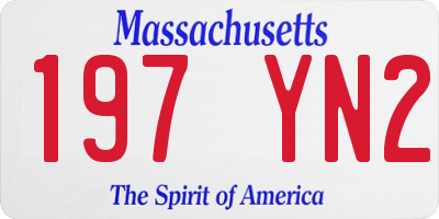 MA license plate 197YN2