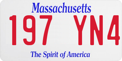 MA license plate 197YN4