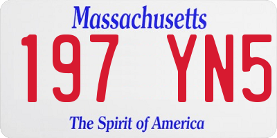 MA license plate 197YN5