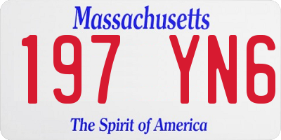 MA license plate 197YN6