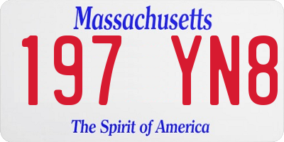 MA license plate 197YN8