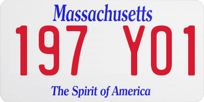 MA license plate 197YO1