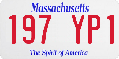 MA license plate 197YP1