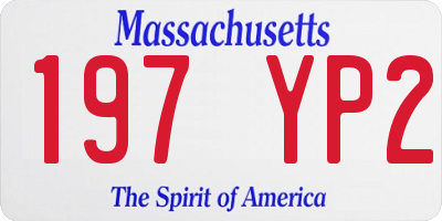 MA license plate 197YP2