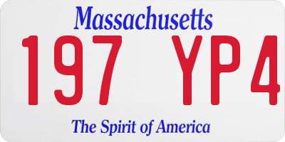 MA license plate 197YP4