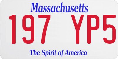 MA license plate 197YP5