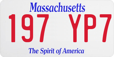 MA license plate 197YP7
