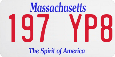 MA license plate 197YP8