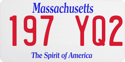 MA license plate 197YQ2