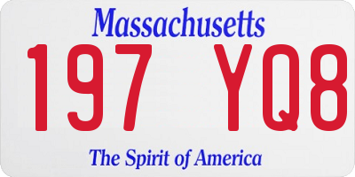 MA license plate 197YQ8