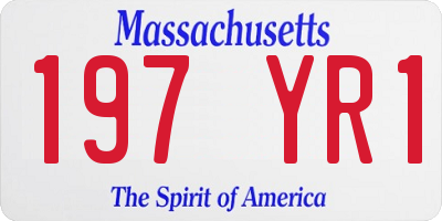 MA license plate 197YR1
