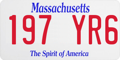 MA license plate 197YR6