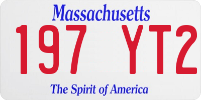 MA license plate 197YT2