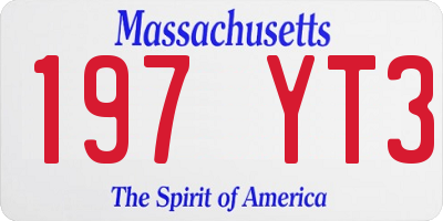MA license plate 197YT3