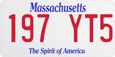 MA license plate 197YT5
