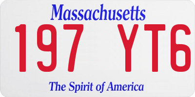 MA license plate 197YT6