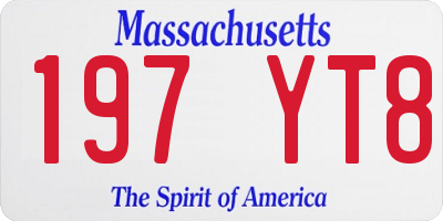 MA license plate 197YT8