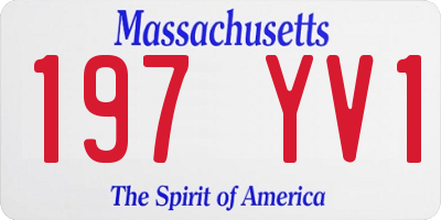 MA license plate 197YV1