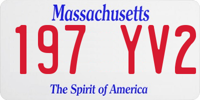 MA license plate 197YV2