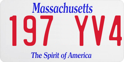 MA license plate 197YV4
