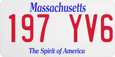 MA license plate 197YV6