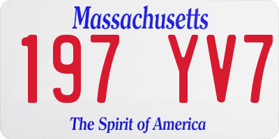 MA license plate 197YV7