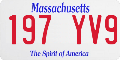 MA license plate 197YV9