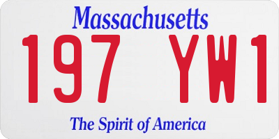 MA license plate 197YW1