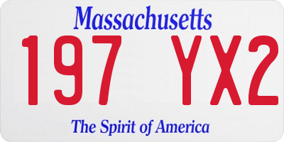 MA license plate 197YX2