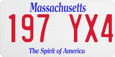 MA license plate 197YX4