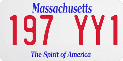 MA license plate 197YY1
