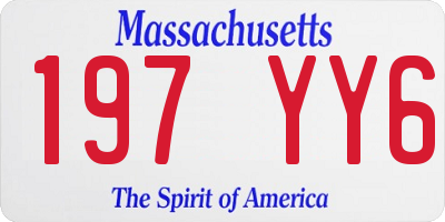 MA license plate 197YY6
