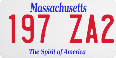 MA license plate 197ZA2