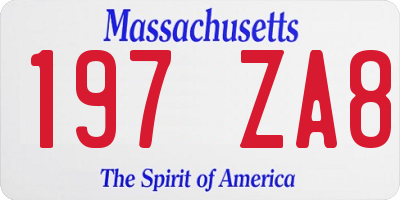 MA license plate 197ZA8
