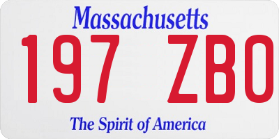 MA license plate 197ZB0