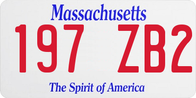 MA license plate 197ZB2