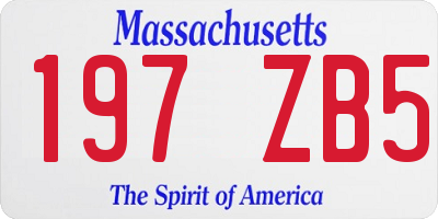 MA license plate 197ZB5
