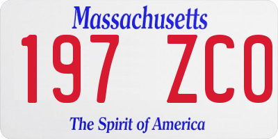 MA license plate 197ZC0