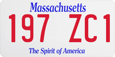 MA license plate 197ZC1