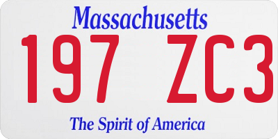 MA license plate 197ZC3