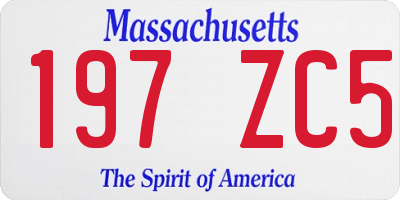 MA license plate 197ZC5