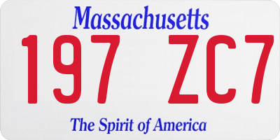 MA license plate 197ZC7